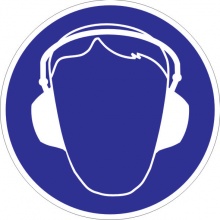 Знак «Работать в защитных наушниках»